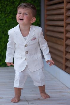 Wedding baby boy white linen suit/ Baby Christening outfit/ 2 piece formal set for babies/Linen baby wear/ Baby boy gift/ Baby luxury suit Kai Fashion, Baby Boy Linen, Baby Luxury, Luxury Suit, Baby Christening Outfit, White Linen Suit, Boy Baptism Outfit, Boys Outfits