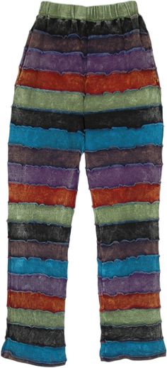 A pair of multicolored, vibrant boho pants with a hugging fit, is a perfect addition for comfort and style.  With a layered look of stonewashed fabric, the thick cotton jersey material keeps one comfortable and the fit helps one feel snug. #tlb #SplitSkirtsPants #Stonewash #Pocket #vacationclothing #bohemianfashion #HippiePants #70sPants Multicolor Cotton Harem Pants For Fall, Bridesmaids Outfits, 70s Pants, Neutral T Shirts, Squirrel Girl, Hippie Pants, Hippie Look, Trendy Skirts, Split Skirt