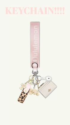 #keychain #preppy #coquette #viralpost #jesuslovesu #christianity Key Chains Lululemon, Girly Keychains Ideas, Pink Lulu Keychain, Lululemon Keychain Aesthetic Ideas, Car Keys Accessories, Aritzia Keychain, Lulu Keychain Aesthetic