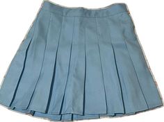 Preppy Blue Skort For Spring, Blue Preppy Skort For Spring, Blue Skort For School In Spring, Preppy Blue Skirt For Spring, Casual Blue Pleated Skort, Casual Light Blue Pleated Mini Skirt, Trendy Blue Pleated Skort, Fitted Light Blue Pleated Skort, Preppy Fitted Blue Skirt