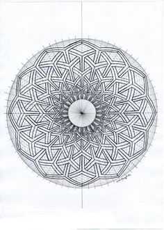 a drawing of a circular object with lines in the middle and an eyeball at the center