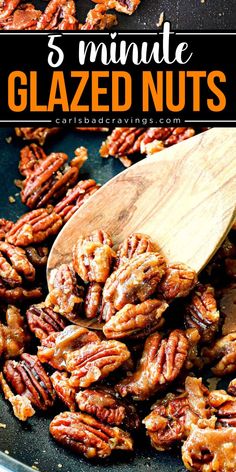 A holiday snack recipe with pecans, walnuts, cashews, you name it! This easy Christmas snack is also great on salads, vegetables, desserts, or gifting. So delicious with a caramelized crunch, these 5 Minute Glazed Nuts are irresistible! Recipe With Pecans, Glazed Nuts, Christmas Snacks Easy, Healthy Christmas Recipes, Holiday Snack, Christmas Snack, Easy Christmas Treats, Christmas Cake Recipes, Healthy Christmas