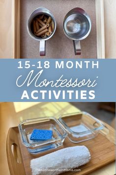 an image of montessor activities for toddlers to do with the kitchen utensils