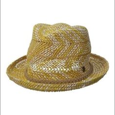 With Braided Leather! Casual Woven Brown Sun Hat, Casual Brown Woven Sun Hat, Casual Brown Hats For Warm Weather, Casual Brown Hat For Warm Weather, Casual Brown Fedora For Spring, Casual Brown Straw Hat For Day Out, Casual Yellow Straw Hat, Casual Brown Straw Hat For Beach Season, Beachy Brown Hat With Short Brim