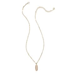 Make a sophisticated statement with the Eva Small Long Pendant Necklace. An oval-cut stone delicately hangs from a long chain for a sleek, contemporary look. Effortlessly elegant, pair this pendant with a classic chain or a chic choker. To preserve your fashion jewelry for years to come, agents such as soaps, perfumes, lotions, makeup, hair and cleaning products, and other chemical contact should be avoided. Take care to remove jewelry before showering, sleeping, exercising or swimming. Kendra S Elegant Oblong Necklace With Adjustable Chain, Elegant Oblong Necklace For Everyday Wear, Elegant Oblong Everyday Necklace, Elegant Everyday Oblong Necklace, Target Gifts, Target Finds, Long Pendant Necklace, Sewing Party, Long Pendant