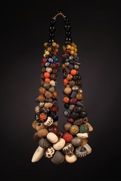 Tribal Necklaces - African Plural Art - African Art - Necklaces - Jewelry - Mixed African Trade Beads Necklace African Art Gallery, Beach Jewelry Boho, Contemporary African Art, African Trade Beads, Beach Boho, Handcrafted Bags, Handcrafted Art, Handcrafted Necklace, Trade Beads