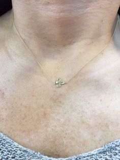 "Dainty 14k gold \"Fleur Di Lis\" necklace. The pendant is suspended sideways from a 18\" chain that secures with a lobster clasp that can be adjusted in length anywhere from 16\"-18\", making it great for layering! Great gift for anyone or just for you! *Adjustable chain from 16\"-18\" *14k solid gold Upgrades for FedEx/UPS guaranteed 2-day delivery are available and can be selected prior to checkout without separate invoicing. It is generally not an issue, but the USPS cannot guarantee deliver Wedding Necklace With Rose Cut Diamond Flower Pendant, Wedding Flower Pendant Necklace With Rose Cut Diamonds, Elegant Flower Charm Birthstone Necklace For May, Elegant May Birthstone Necklace With Flower Pendant, Elegant May Birthstone Necklace With Flower Charm, Elegant May Birthstone Flower Pendant Necklace, Delicate Gold Birthstone Necklace With Flower Pendant, Elegant Gold Birthstone Necklace With Flower Charm, Dainty May Birthstone Necklaces For Weddings