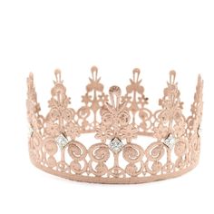 "the stunning \"Elle\" lace crown in ROSE GOLD adorned with rhinestone jewels. Can be made in toddler-adult sizes. l o v e c r u s h crowns are handcrafted + sculpted from lace. With a perfect balance of firmness and delicacy, these crowns are ideal for photoshoots, birthdays, costumes, + dress-up fun. Get ready to elevate your style and capture unforgettable moments in our stunning headpieces.  measures: 3.5\" tall *select size from the drop down menu or for a custom fit, leave head measurement Crown Bride, Love Crush, Lace Crown, Lace Crowns, Mini Crown, Bride Tiara, Rose Gold Bridal, Queen Crown, Elastic Headbands