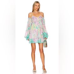 Nwt Sleeves Are Removable. Approx 35 In Shoulder To Hem Lavender Silver Purple Green Yellow Aqua Aquamarine Blue Ruffle Spaghetti Straps Long Sleeve Glamorous Off-shoulder Spring Dress, Glamorous Spring Mini Dress For Vacation, Glamorous Spring Vacation Dress, Glamorous Vacation Dress For Spring, Sand Dress, Rococo Sand, Aquamarine Blue, Walker Boots, Xs Dresses