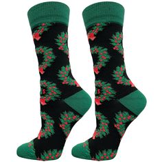 Christmas Wreaths Women's Crew Socks Black Christmas Moodboard, Festive Wreaths, Holiday Socks, Festive Wreath, Women Crew Socks, Holiday Party Outfit, Crazy Socks, Black Christmas, Christmas Socks