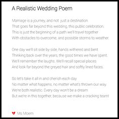 the wedding poem is written in black and white