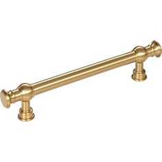 an antique brass finish pull handle on a white background