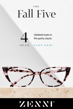 We've updated the classic eyeframe, the gorgeous Cat-Eye! From pink tortoishell patterns to flirty, floral accents, you'll definitely find the perfect look. These stunning pink tortoiseshell cat-eye frames are also available in red, brown, purple, pink floral, black with tortoiseshell interior, and tortoiseshell (gray/black/clear). Shop our new styles just in time for the Fall! #cateyeframes #cateyeglasses #fallfashion Glasses Frames For Women With Gray Hair, Stylish Glasses For Women, Tortoiseshell Cat, Cat Eye Glasses Frames, Eyewear Trends, Tortoise Shell Cat, Zenni Optical, Four Eyes, Gorgeous Cats