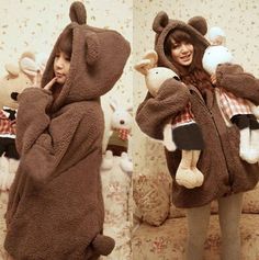 Bear Ear Hoodie, Bunny Ear Hoodie, Long Hooded Jacket, Hooded Cardigan Sweater, Bear Costume, Hoodie Cozy, Bear Hoodie, Bear Ears, Hoodie Coat