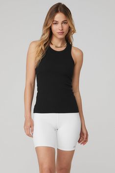 Ribbed Aspire Full Length Tank - Black | Alo Yoga Cozy At Home, Gym Outfits, Women Sports, Back Women, 2022 Fashion, Fashion Wishlist, Yoga Tops, Sports Wear, Workout Tanks