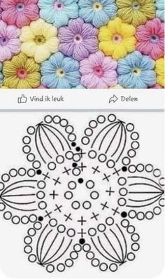 two pictures with different designs on them, one has flowers and the other has circles