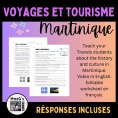 a poster with the words voyage et tourisme matinique and an image of a man