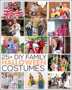 25 + diy family halloween costumes for adults and kids to make them look like they are