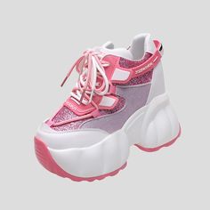 High Heel Platform Chunky Sneakers with Bling - true-deals-club Bling Fashion, Mid Heels Pumps, Bling Shoes, Strap Pumps, Long Drop Earrings, T Strap Sandals, Stiletto Sandals, Chunky Sneakers, Open Toe Sandals