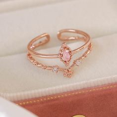 📌 Please Note: When adjusting the ring, please squeeze or expand the ring body slowly and gently. 💎 Materials: 14k Rose Gold Electroplated - more durable than regular platings Cubic Zirconia 📐 Size: Adjustable Open Design - Size 6+ Elegant Pink Open Midi Rings, Adjustable Rose Gold Open Crystal Ring, Adjustable Rose Gold Midi Rings For Promise, Adjustable Rose Gold Cubic Zirconia Rings, Pink Adjustable Open Midi Ring, Adjustable Rose Gold Toe Ring, Adjustable Rose Gold Flower Toe Ring, Adjustable Dainty Rose Gold Diamond Ring, Dainty Adjustable Rose Gold Diamond Ring