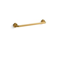 an image of a gold metal handle on a white wall