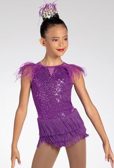 Fringe Dance Costume, Fringe Dance Dress, Sparkle Romper, Dance Recital Costumes, Jazz Pants, Jazz Dress, Ostrich Feather Trim, Jazz Costumes