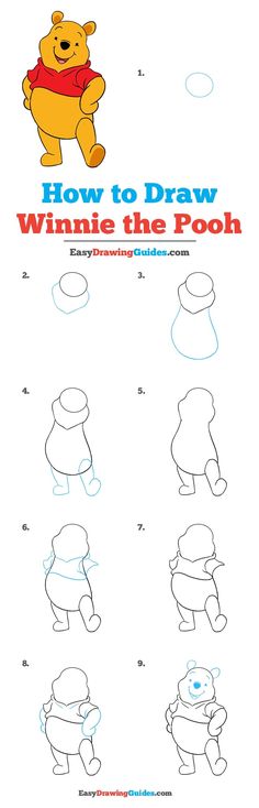 how to draw winnie the pooh from winnie the pooh with step by step instructions