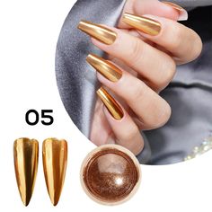 Metallic Manicure Ideas to Make Your Nails Sparkle | ND Nails Supply Classy Nail Art, Powder Nail Polish