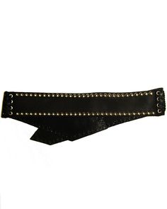 Channel your inner Rockstar! This Showstopper has it all - Studs, Crystals, eyelets, corset lacing, and shine! SIZE MEDIUM-34" 4" at widest point, 2.75" at smallest Genuine Leather Austrian Crystals Made in the USA﻿ *Past Season Sample, Sold As Is! Buckle has slight tarnish, but other hardware is perfect. Rocker Belt, Adjustable Studded Leather Rocker Bracelet, Star Studded Belt, Studded Belt Overlap, Adjustable Black Belt With Studs, Corset Lacing, Hip Belt, Austrian Crystal, Semiprecious Stones