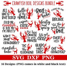 crawfish boil designs bundle svg dxf png