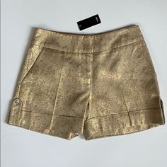 Beautiful And Dressy Gold Shorts, Two Side Pockets, Front Zipper Closure, Size P Or Xs Gold Sequin Shorts, Black Sequin Shorts, Sparkly Shorts, Single Dress, Coral Shorts, Gold Shorts, Pinstripe Dress, Sequin Shorts, Leather Shorts