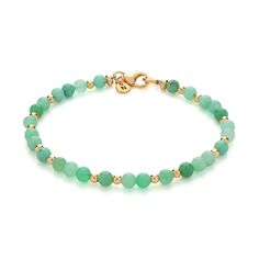 Introducing the Chrysoprase May Birthstone Bracelet with 18ct gold plated sterling silver, a perfect choice for May birthdays or anyone captivated by the vibrant green of chrysoprase! Featuring natural chrysoprase gemstones, each stone showcases a lush green hue reminiscent of springtime blooms, adding a fresh and charming touch to your look. Its sleek, minimalist design makes it a versatile accessory, perfect for both casual and special occasions. Whether you're celebrating your birth month or Green Gemstone Bracelet Fine Jewelry, Green Gold-plated Birthstone Jewelry, Green May Birthstone Bracelet, Fine Jewelry Green Chrysoprase, Green Gold-plated Bracelet For May Birthstone, May Birthdays, Birthstone Bracelet, May Birthstone, Forever Jewelry