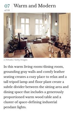 an article about the living room and dining room