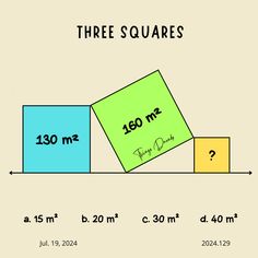 three squares are shown with the same height