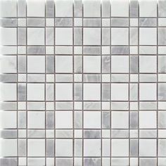 white and grey marble mosaic tile