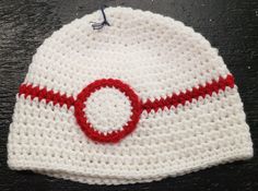 Child Pokemon Premier Pokeball knitted winter hat Pokemon Baby Hat, Crochet Pokeball Hat Pattern Free, Knitted Pokemon Hat, Crochet Pokeball Hat, Winter Knits, Winter Hat, Knit Crochet, Winter Hats, Pokemon