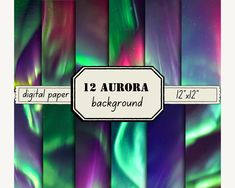 12 aurora digital paper backgrounds with space for text