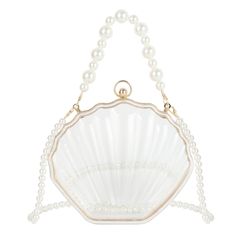 PRICES MAY VARY. Women Seashell Shaped Evening Bag Purse Pearl Strap Shoulder Bag Crossbody Bag Material: High quality acrylic decorated with marble pattern, make way for your chic style Dimension: 7.9*6.5*2.8" / 20*16.5*7, short strap height 4.7" / 12cm, mini size but roomy enough for your items Fashion: Unique shell shaped with marble pattern decor, a great way to add style to your outfit Multipurpose: The shell bag comes with two detachable shoulder pearl straps, can be used as evening clutch Transparent Purse, Acrylic Purse, Transparent Clutch, Dome Bag, Shell Purse, Clear Handbags, Acrylic Bag, Bag Transparent, Clear Purses