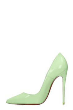 So kate Pumps in green leather, pointed toe, 130 mm heel, leather sole, Made in Italy Chic Green Patent Leather Heels, Spring Green Patent Leather Heels, Green Ankle Strap Slingback Pumps Luxury, Green Luxury Patent Leather Heels, Green Christian Louboutin Heels, Louboutin So Kate, Kurt Geiger Heels, Christian Louboutin So Kate, So Kate