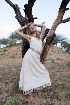 White Ahimsa silk fringe dress, Wedding boho dress, Organic summer dress, Bohemian silk dress, Natural vegan silk dress, Non violent silk Wedding Boho Dress, Sandalwood Mala, Organic Dress, Boho Dresses Long, Summer Wraps, Nature Dress, Dress Bohemian, Wedding Boho, Fringe Dress