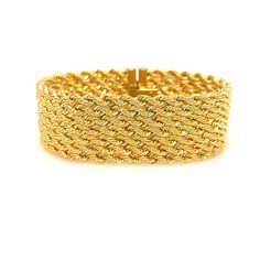 Seven Row Rope Bracelet in 18K Yellow Gold. 1 inch wide7.5 inches length40 grams Precious Metals, Rope Bracelet, The Row, 1 Inch, Yellow Gold, Bracelet, Yellow, Gold