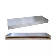 stainless steel plate and shelf on white background