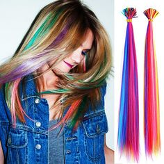 PRICES MAY VARY. Coloured I-Tips for creating highlights in fashion colours. Go bright, go bold, be daring with our gorgeous I-Tip Colored Hair Extensions. I tip hair extensions are a kind of fusion hair extensions also can be called stick tip hair extensions or keratin tip hair extensions. Very Easy to Apply & Remove, You can totally do it at home by yourself. 100% Japan High Temperature Fiber, Synthetic Hair Heat Resistant up to 160 Degrees Centigrade (320 Degrees Fahrenheit) Treat the extensi Color Tape In Hair Extensions, Keratin Bond Extensions, Keratin Extensions, Keratin Hair Extensions, Fusion Hair Extensions, Party Colors, Fusion Hair, I Tip Hair Extensions, Colors Hair