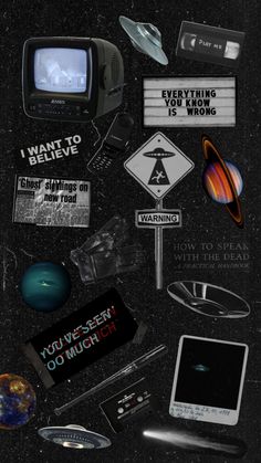 a bunch of stickers that are on top of a black surface with the words you've seen so much