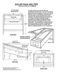 the diagram shows how to install solar wax melter and what it looks like in this drawing