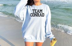 Team Conrad Or Team Jeremiah, The Summer I Turned Pretty Shirt, The Summer I Turned Pretty Cousins Beach, The Summer I Turned Pretty Crewneck, Team Conrad Shirt, Graphic Trends, Beach T Shirts, Blue T, Blue Tie Dye