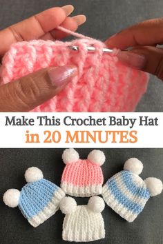 crochet baby hat in 20 minutes is an easy and fun project for beginners