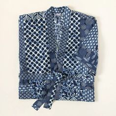 Patchwork Print Indigo Robe | Indigo Robe | Uncommon Goods Extravagant Outfits, Uncommon Goods, Patchwork Print, Sari Fabric, Indian Sari, Fabric Strips, Rajasthan India, Going Out Outfits, Night In