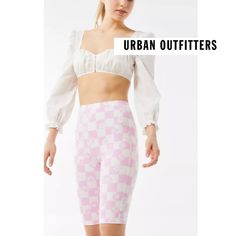 New Never Worn Urban Outfitters Size Small Reese Checkered Bike Shorts Stretchy Fit High-Waisted Above-Knee Length 88% Cotton/12% Spandex Pink And White Elastic Waist Waist Measures Approx 24” Inseam Measures Approx 10” Clean Smoke-Free Home Fitted Mid-thigh Cotton Biker Shorts, Fitted Mid-thigh Length Cotton Biker Shorts, High Waist Cotton Biker Shorts, Trendy Fitted Shorts For Day Out, White Fitted Knee-length Shorts, High Waist Fitted Cotton Biker Shorts, Trendy Knee-length Biker Shorts For Summer, Fitted High Waist Cotton Biker Shorts, Fitted High-waist Cotton Biker Shorts