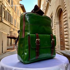 "This Italian leather Backpack is a true masterpiece of craftsmanship. Handmade in Florence, Italy, it combines luxurious materials and exquisite attention to detail. Elevate your style and travel in sophistication with this elegant backpack. . Size: Height: 39 cm (15.35 inches) Depth: 31 cm (12.20 inches) Width: 13 cm (5.12 inches) . The story of this backpack: In the heart of Florence, where the legacy of artisanal craftsmanship dances through the air like a melody, a workshop hums with the creation of a masterpiece--an Italian handmade leather backpack. This story unfolds within the walls where skilled hands weave dreams into reality, bringing forth a men's backpack that embodies the essence of tradition, quality, and timeless elegance. Selected with meticulous care, the leather chosen Elegant Backpack, Art Du Cuir, Elegant Backpacks, Leather Sling Bags, Waist Bag Leather, Handmade Backpack, Belly Bag, Handmade Leather Backpack, Backpacks For Men